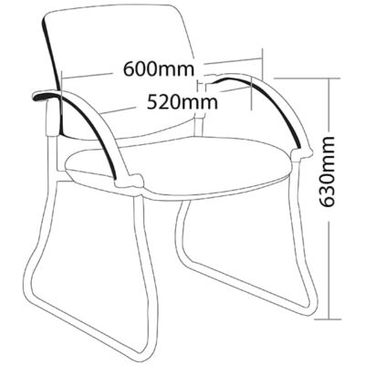 ST Maxi Sled Base Hospitality Chair - Chrome