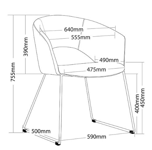 ST Time Black Sled Base Fabric Upholstered Breakout Chair