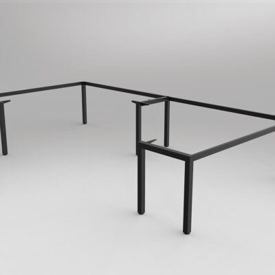OL Axis Black 90° Corner 2-User Workspace Frame